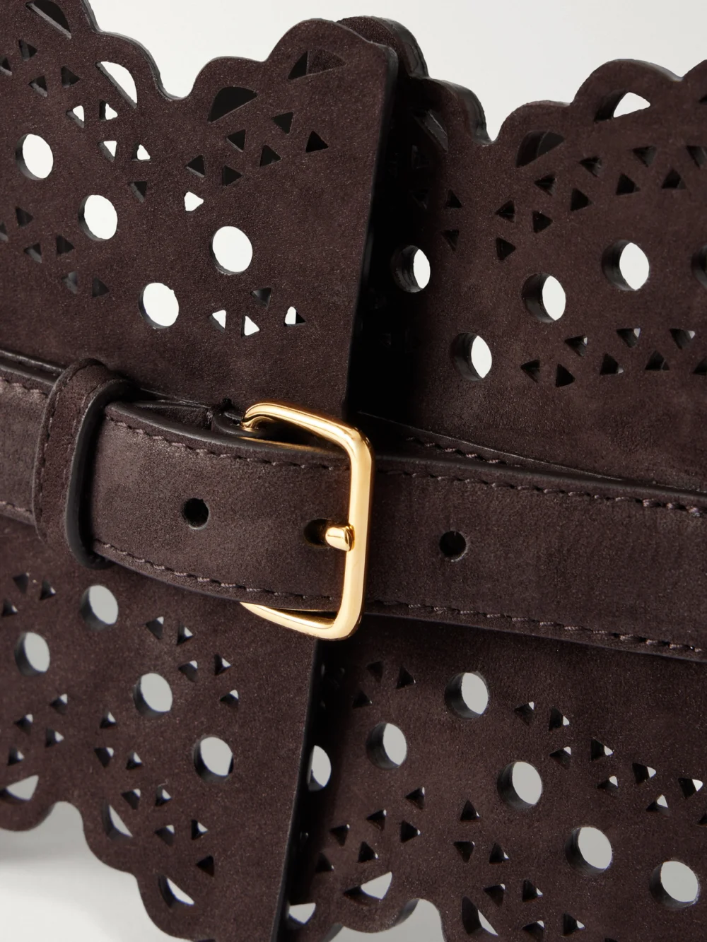 Alaïa Vienne Laser-cut Suede Waist Belt, another view