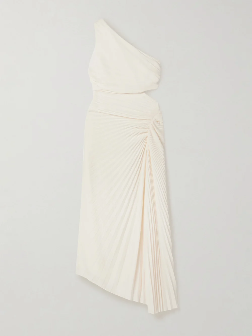A.L.C. Dahlia One-shoulder Cutout Pleated Crepe Maxi Dress in white