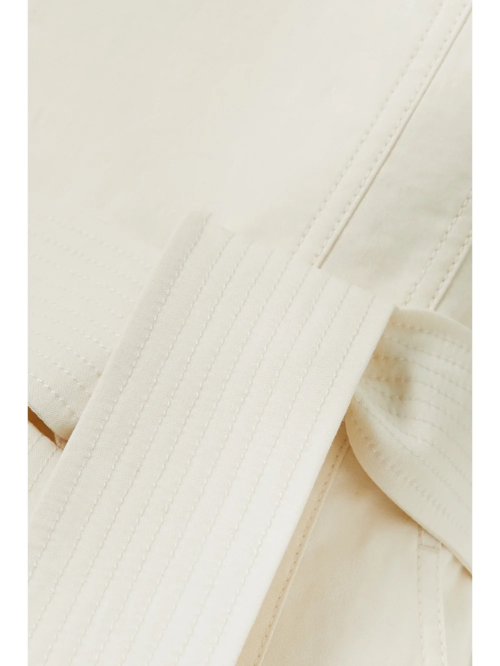 Close-up detail of the A.L.C. Elsie Strapless Belted Linen-blend Jumpsuit