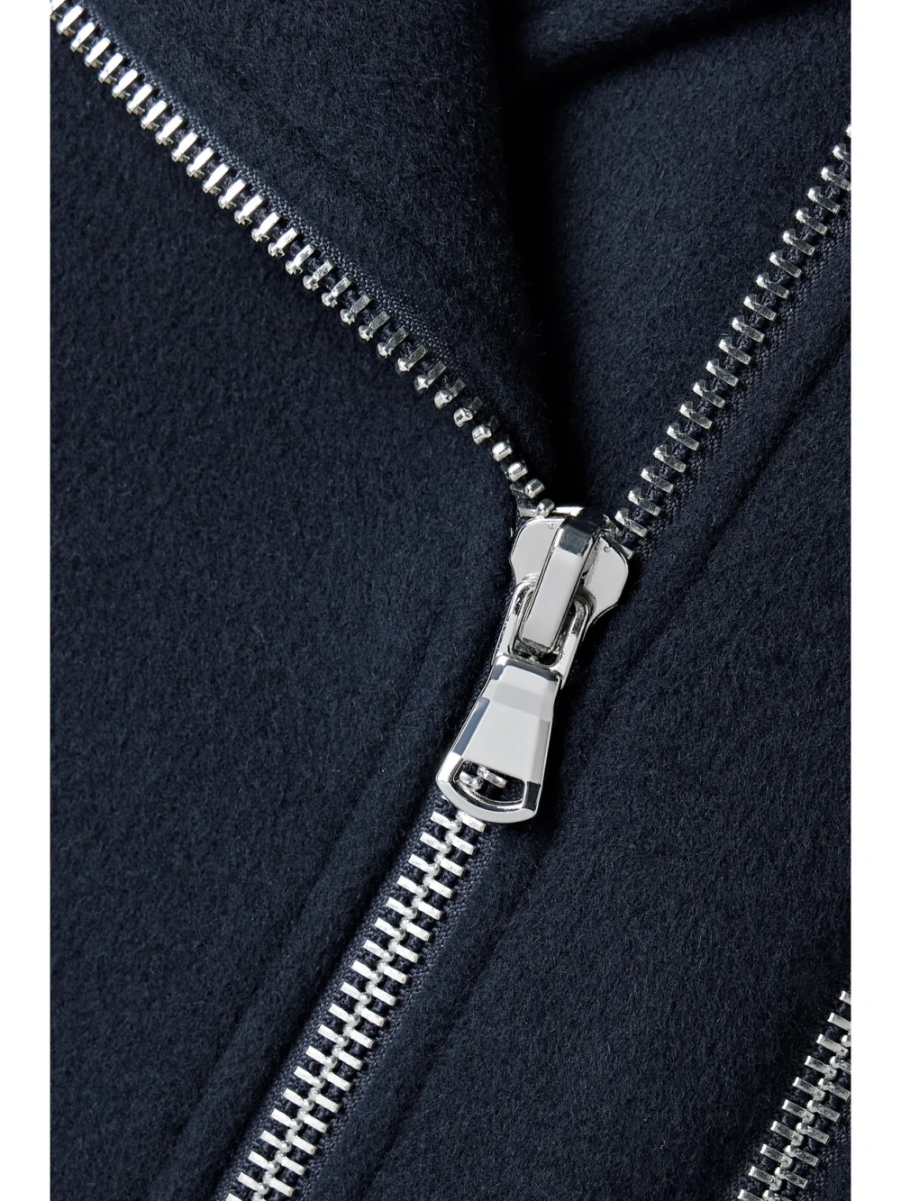 Close-up detail of the A.L.C. Oxford Cropped Wool-blend Felt Biker Jacket
