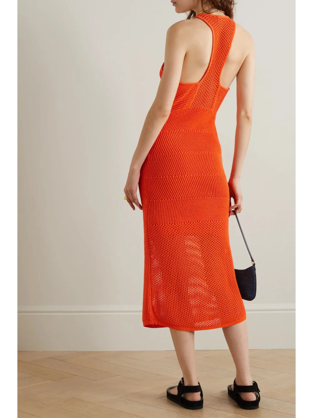 Back view of the A.L.C. Roland Crocheted Cotton Midi Dress