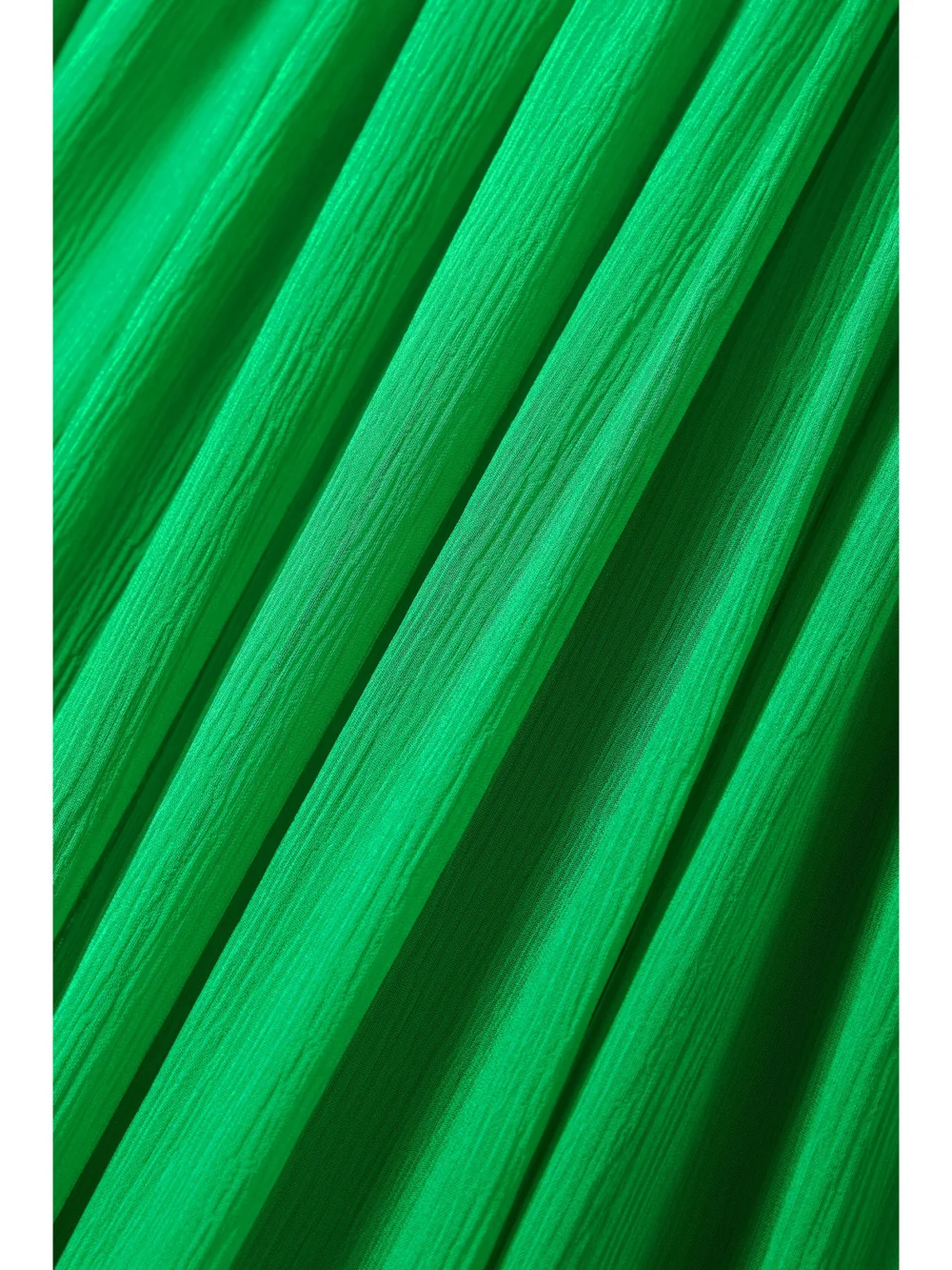 Close-up detail of the A.L.C. Rumi Ruched Plissé Silk-chiffon Midi Dress