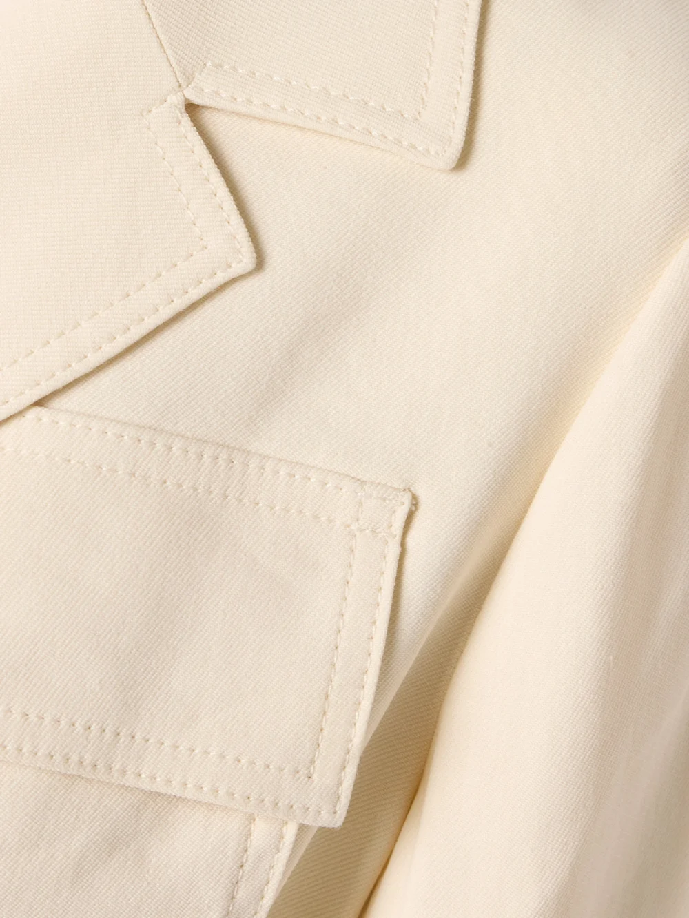 Close-up detail of the A.L.C. Savannah Belted Linen-blend Twill Jacket
