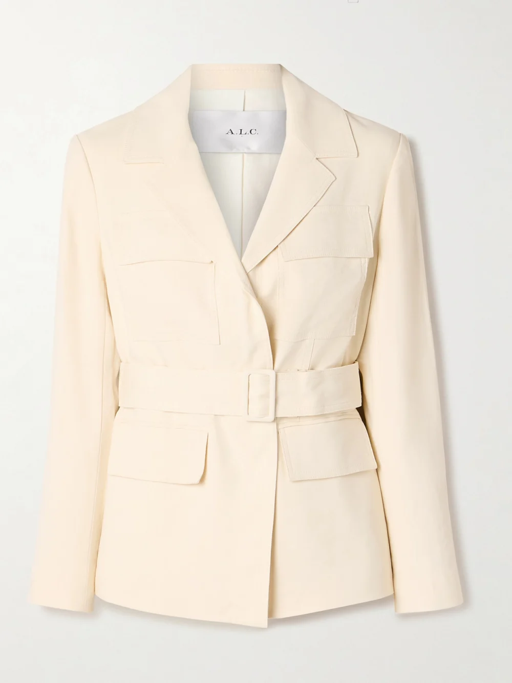 A.L.C. Savannah Belted Linen-blend Twill Jacket in ecru