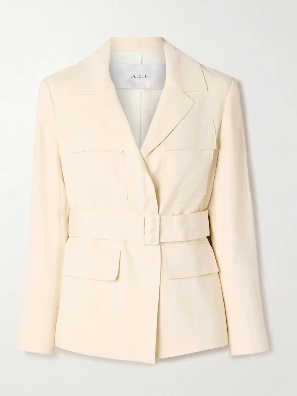 A.L.C. Savannah Belted Linen-blend Twill Jacket