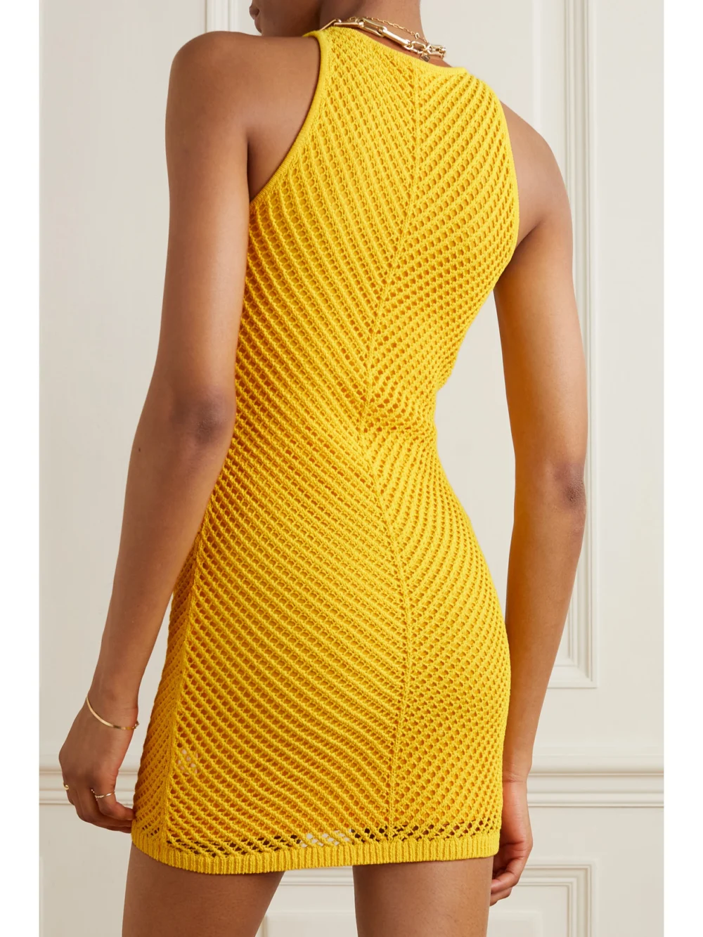 Back view of the A.L.C. Senna Crocheted Cotton Mini Dress