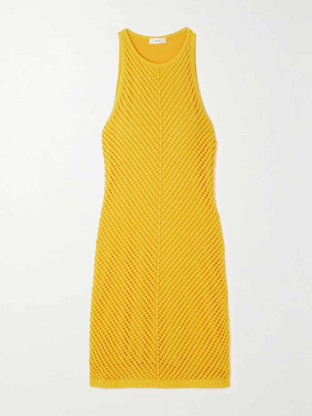 A.L.C. Senna Crocheted Cotton Mini Dress in yellow