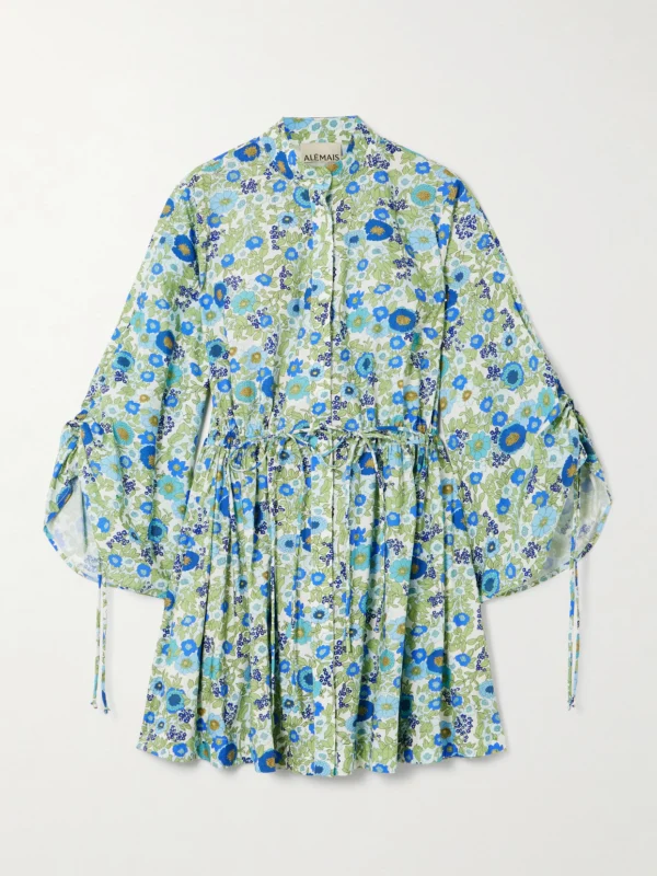 Alémais Pam Floral-print Organic Cotton-poplin Mini Dress