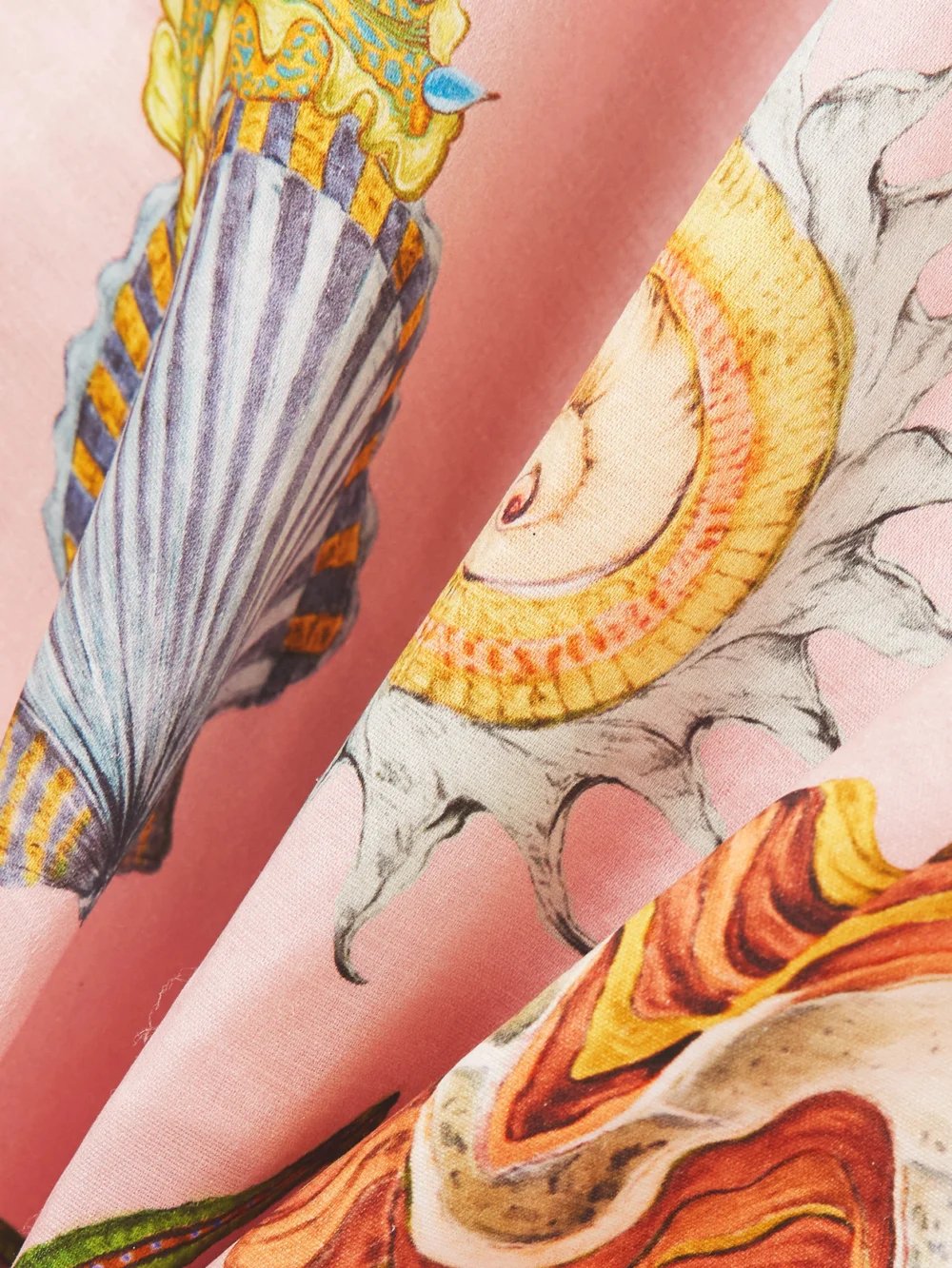 Close-up detail of the Alémais + Sam Pauletto Nereids Printed Hemp and Silk-blend Camisole