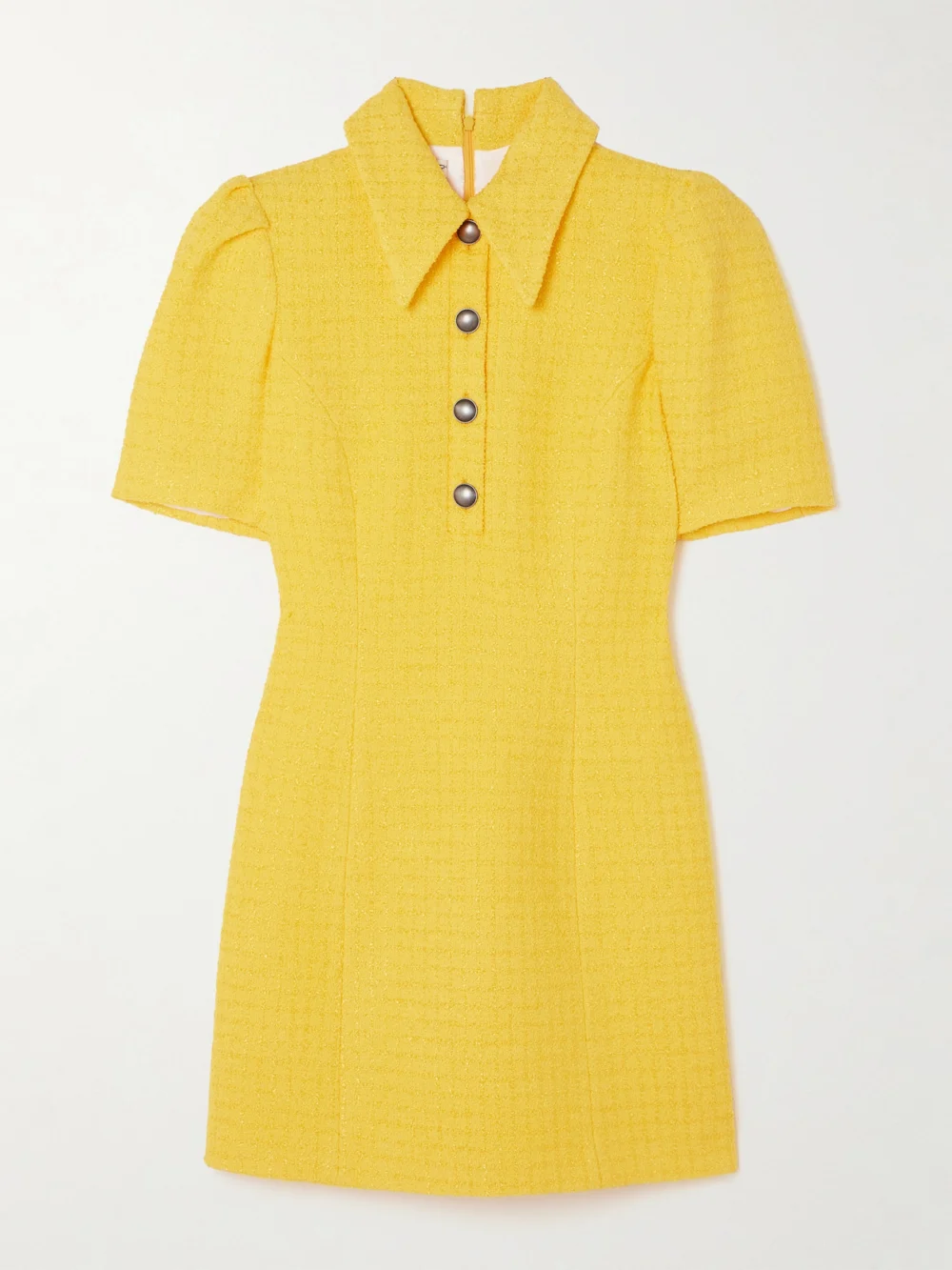 Alessandra Rich Bouclé Mini Dress in yellow