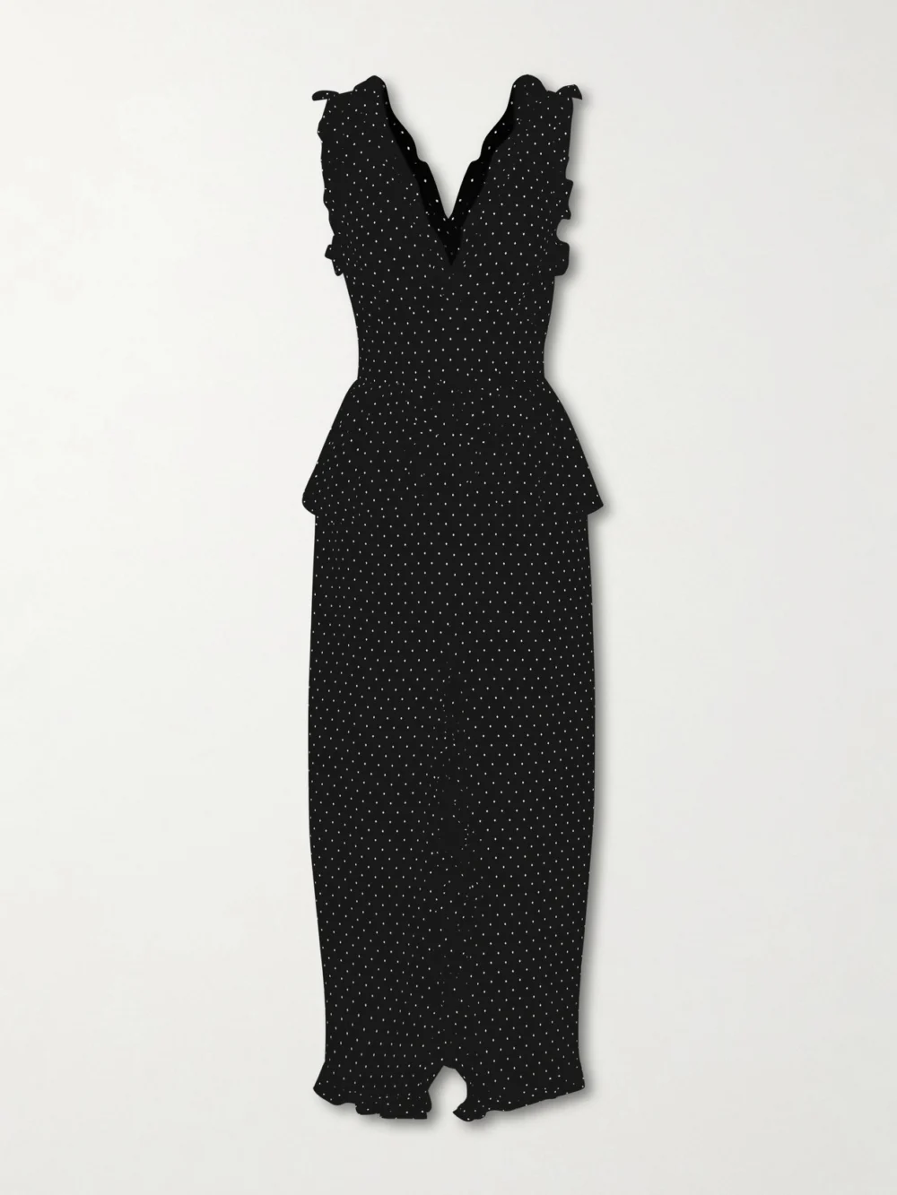Alessandra Rich Bow-embellished Polka-dot Silk Midi Dress in black