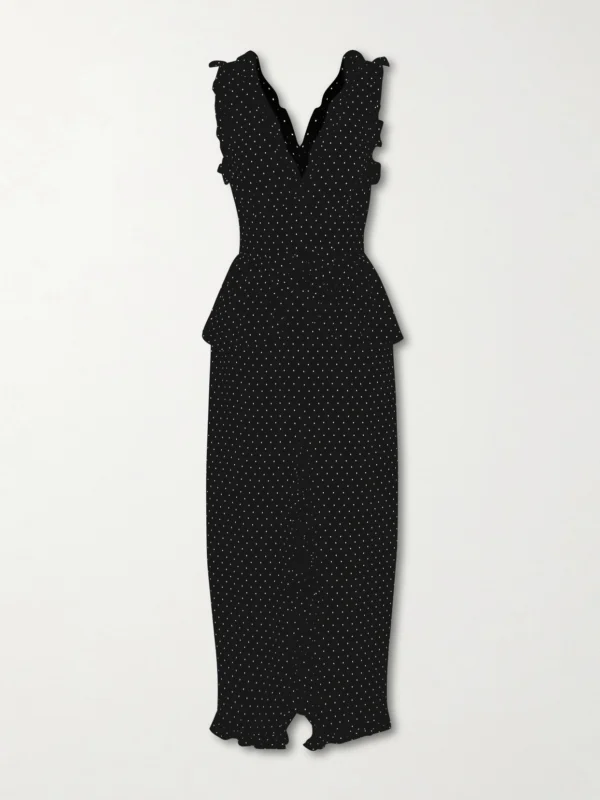 Alessandra Rich Bow-embellished Polka-dot Silk Midi Dress