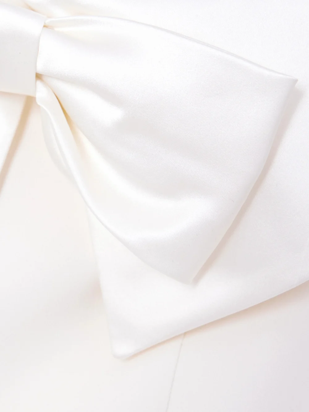 Close-up detail of the Alessandra Rich Bow-embellished Silk-trimmed Cady Mini Dress
