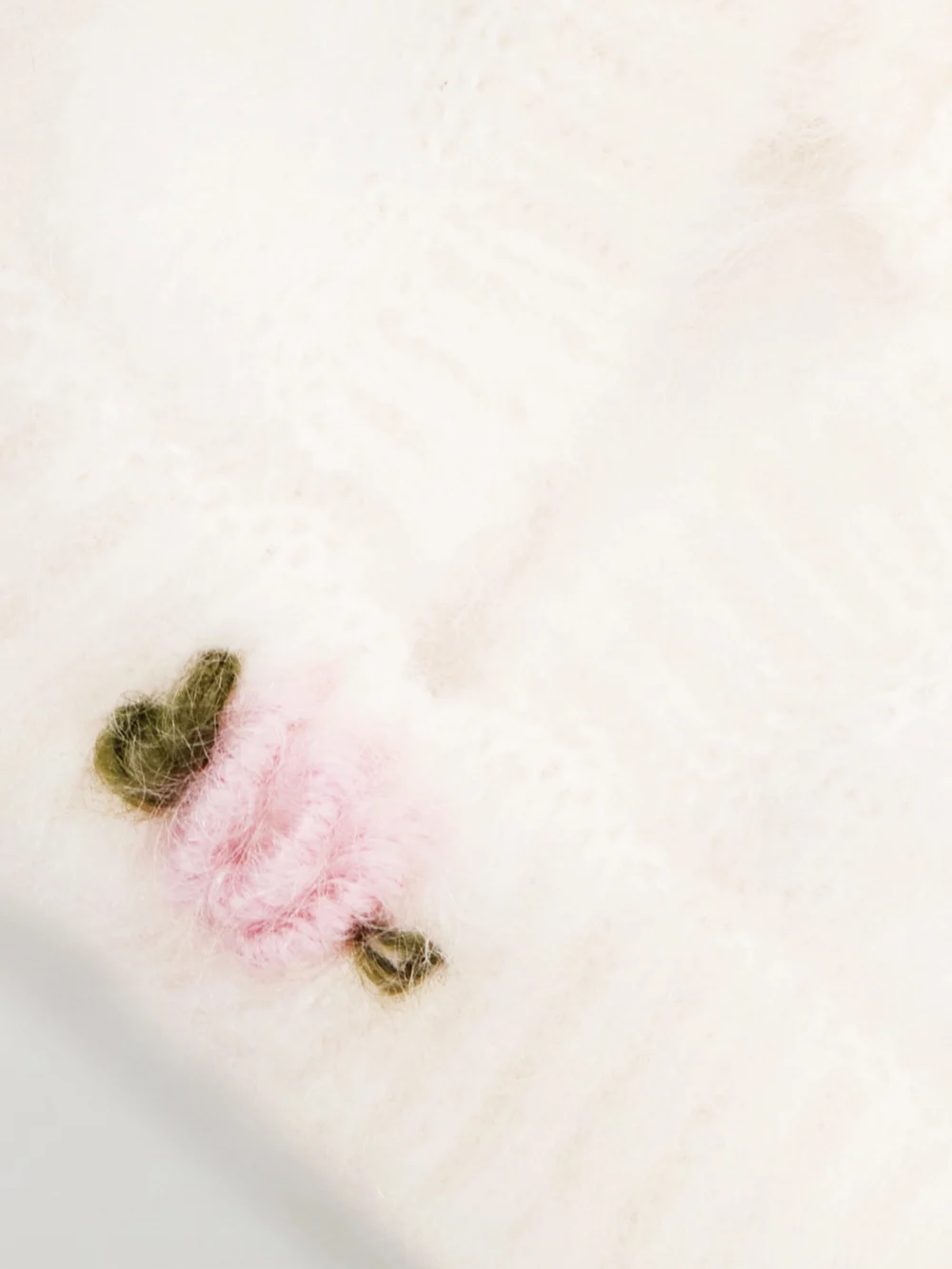 Close-up detail of the Alessandra Rich Embroidered Mohair-blend Bralette