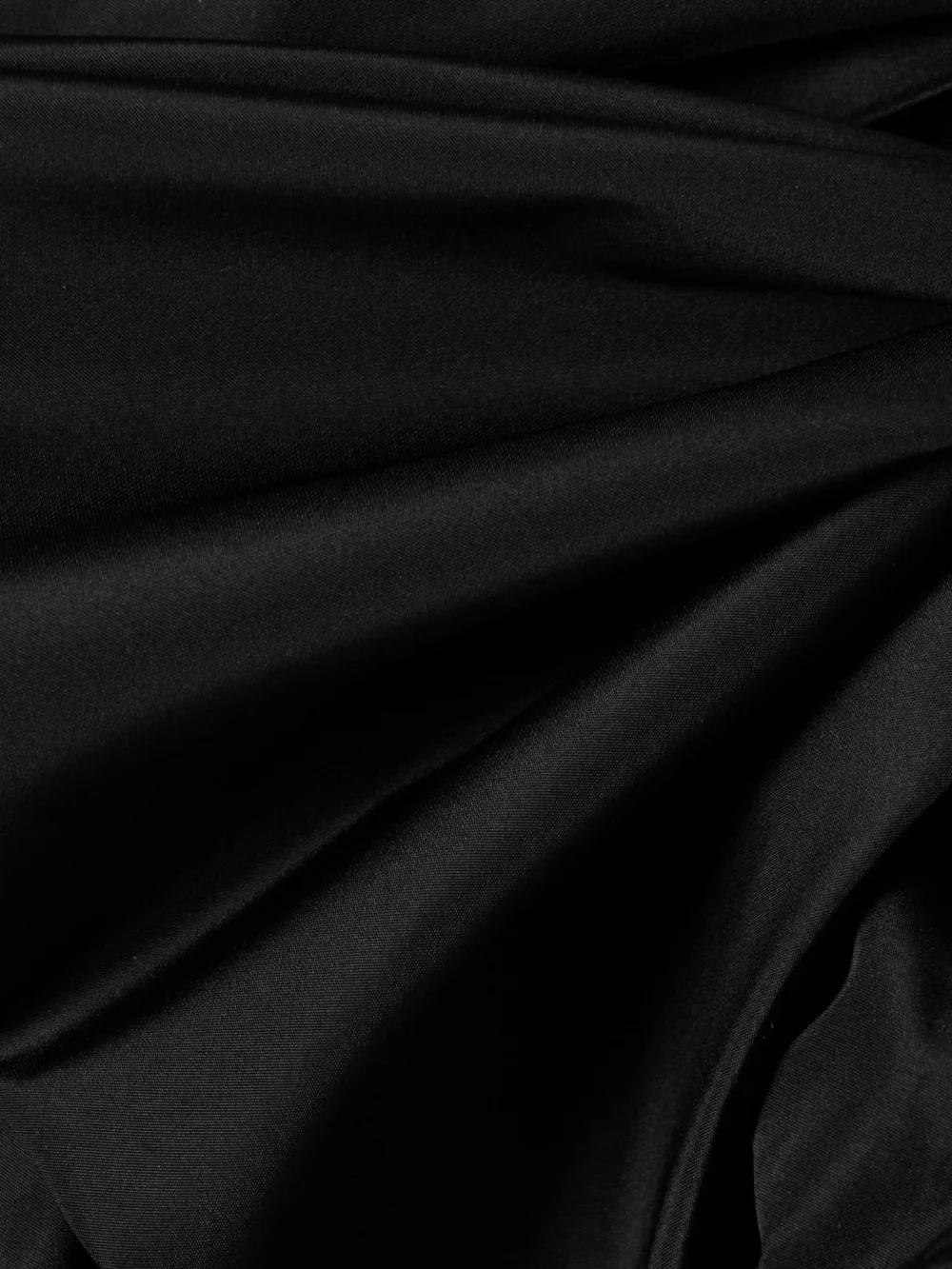 Close-up detail of the Alessandra Rich One-shoulder Bow-embellished Ruched Taffeta Mini Dress
