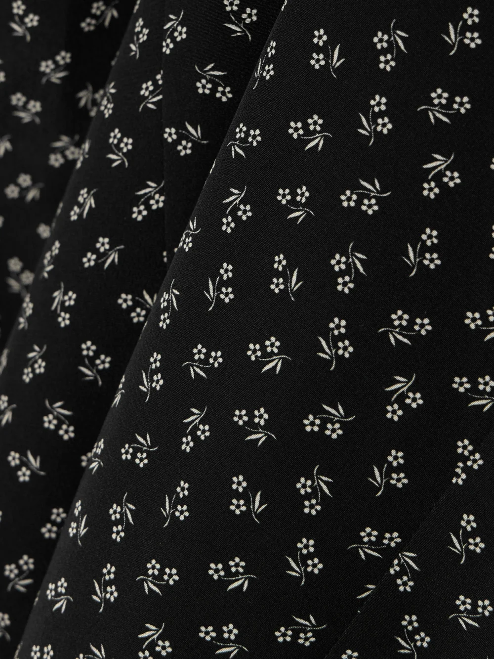 Close-up detail of the Alessandra Rich Ruffled Velvet and Tulle-trimmed Floral-print Silk Crepe De Chine Mini Dress