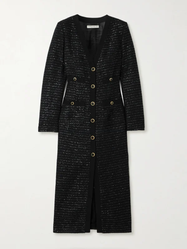 Alessandra Rich Sequined Tweed Midi Dress