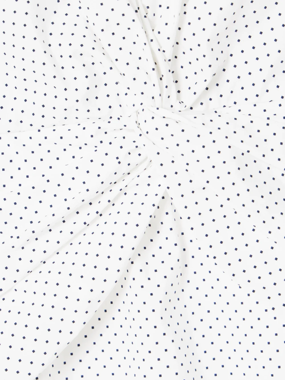 Close-up detail of the Alessandra Rich Twist-front Gathered Printed Cotton-poplin Midi Dress