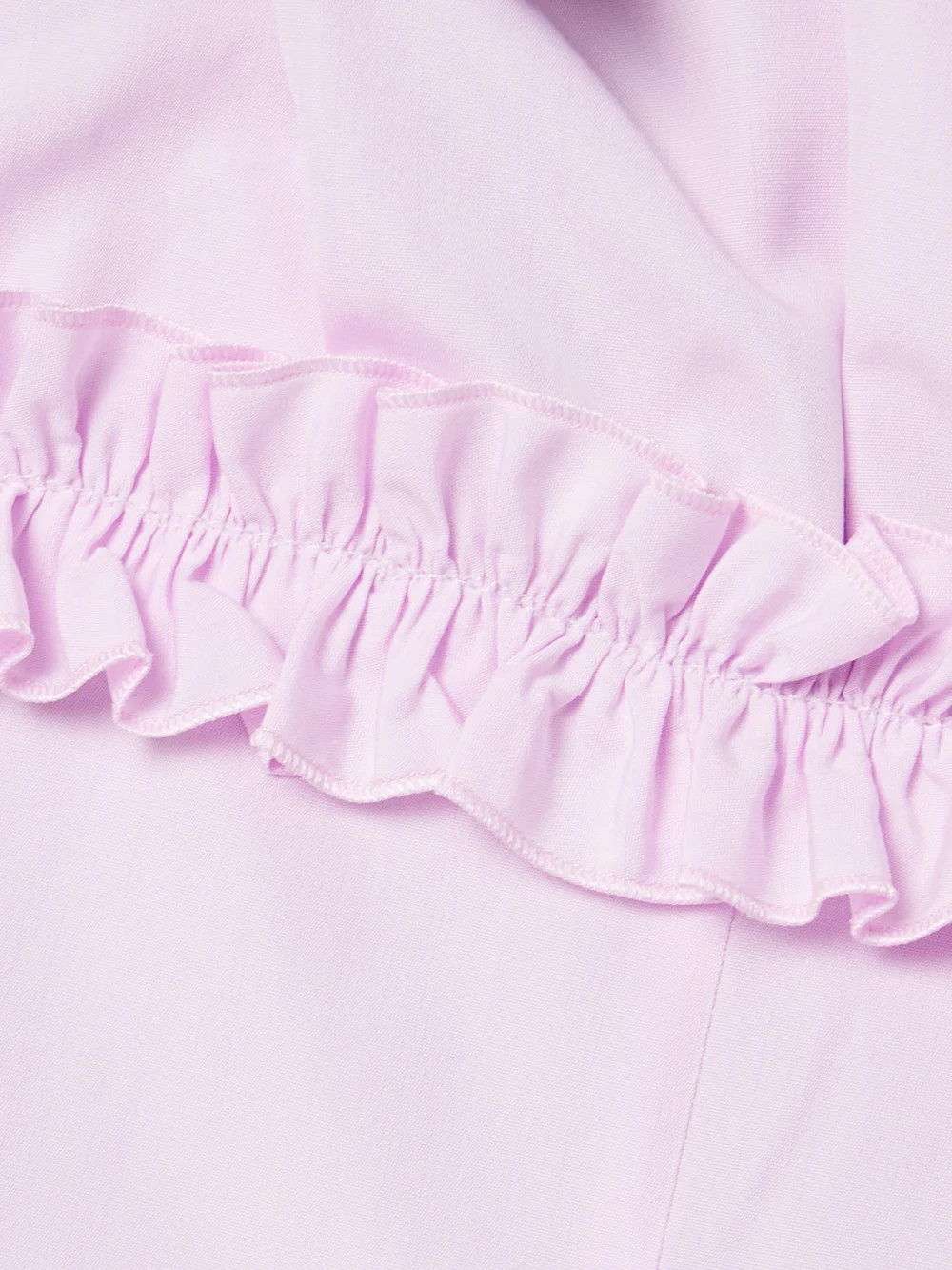 Close-up detail of the Alessandra Rich Velvet-trimmed Ruffled Cotton-poplin Mini Dress