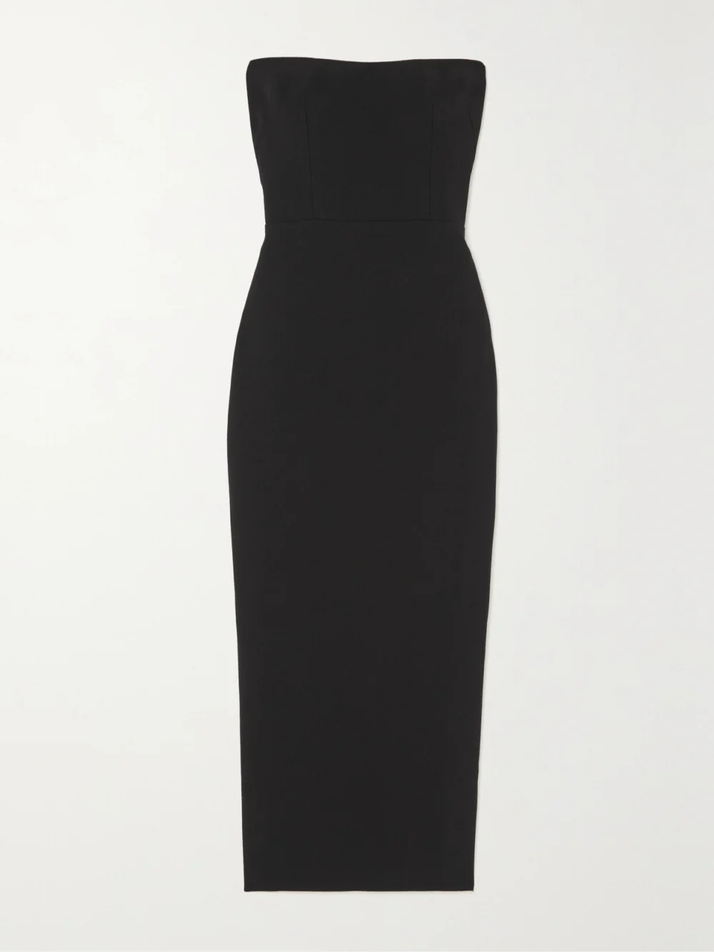 Alex Perry Callan Strapless Crepe Midi Dress in black