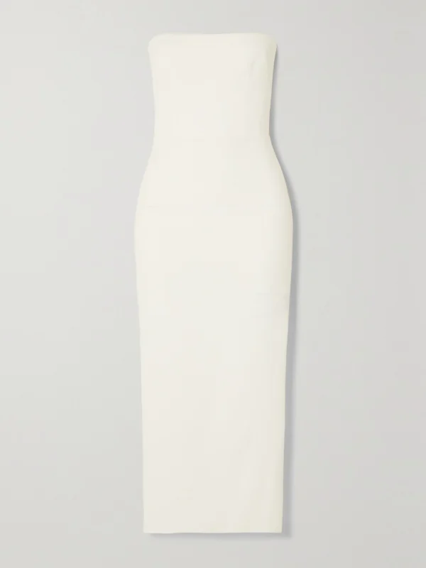 Alex Perry Callan Strapless Crepe Midi Dress