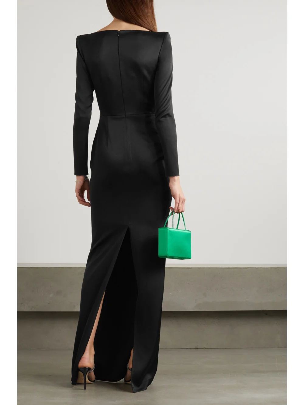 Back view of the Alex Perry Cohan Cutout Satin-crepe Maxi Dress