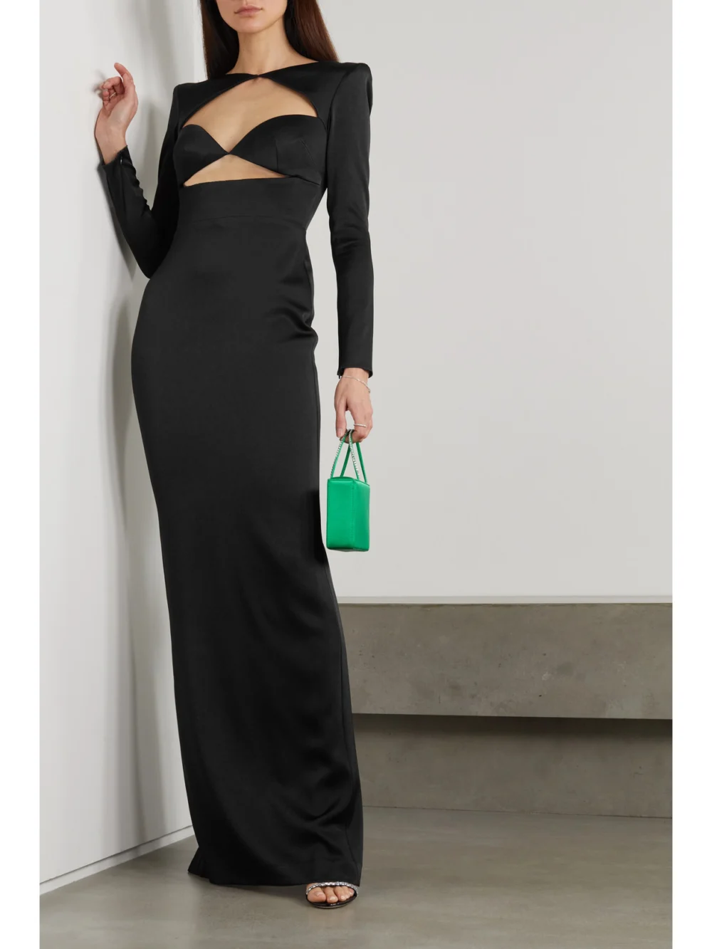 Alex Perry Cohan Cutout Satin-crepe Maxi Dress, worn by a model