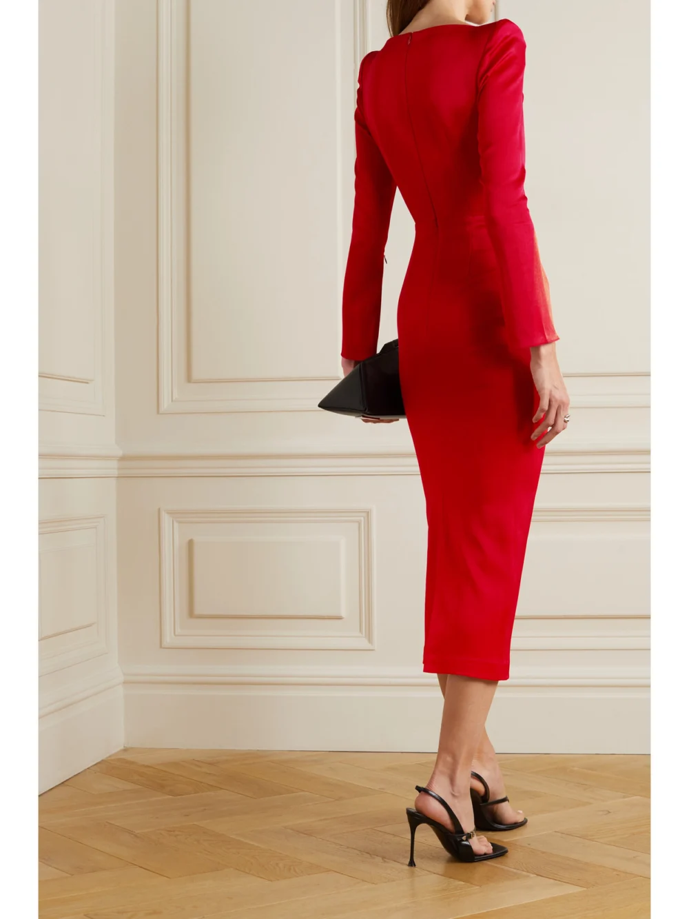 Back view of the Alex Perry Dellen Satin-crepe Midi Dress
