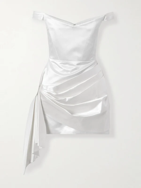 Alex Perry Draped Cotton and Silk-blend Mini Dress