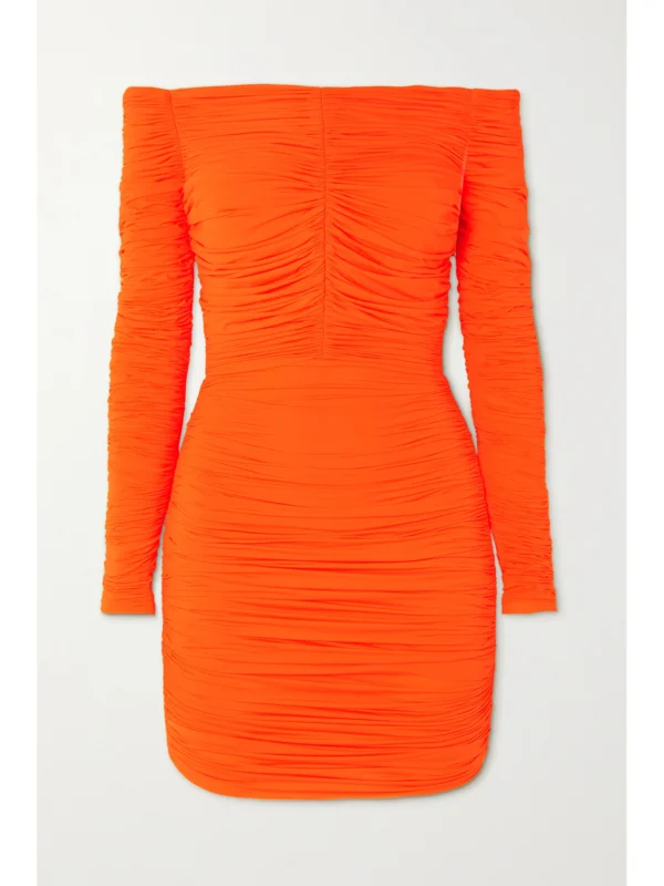 Alex Perry Hadley Off-the-shoulder Ruched Stretch-jersey Mini Dress
