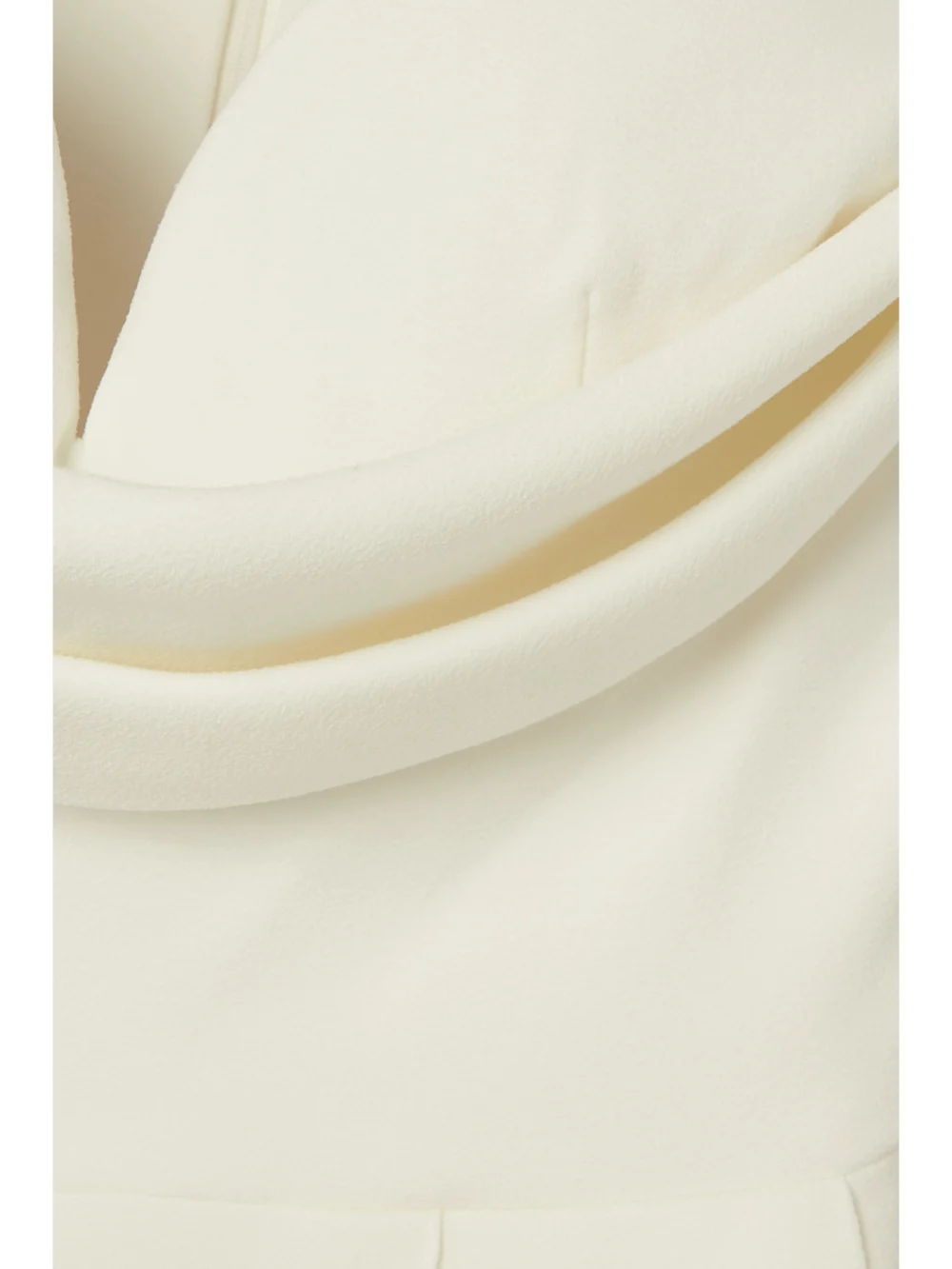Close-up detail of the Alex Perry Hayden Strapless Draped Crepe Jumpsuit