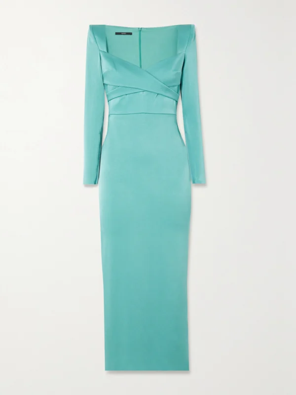 Alex Perry Linden Wrap-effect Satin-crepe Midi Dress