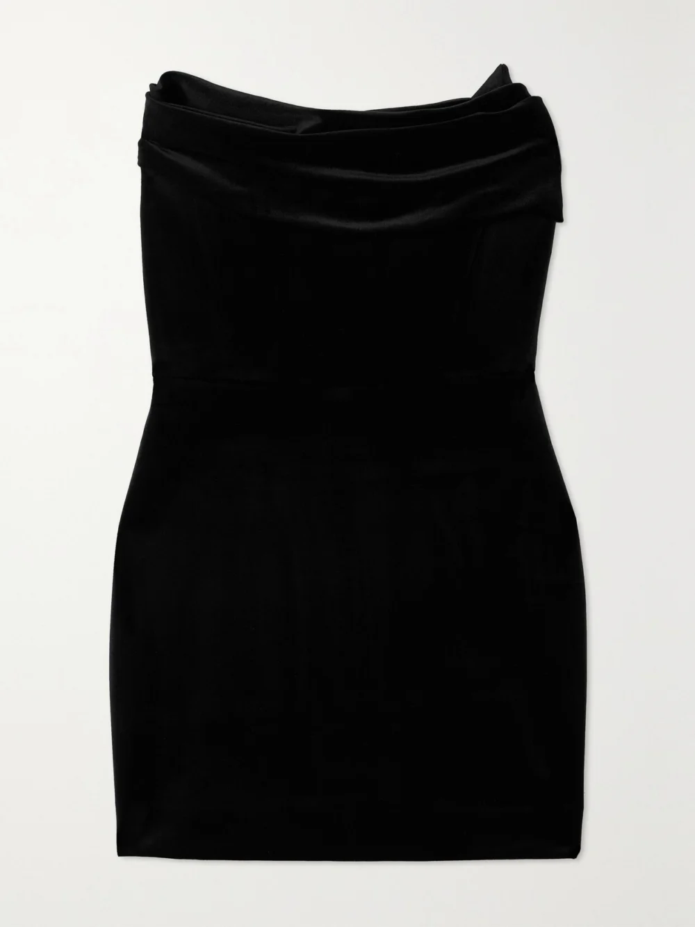 Alex Perry Strapless Draped Stretch-velvet Mini Dress in black