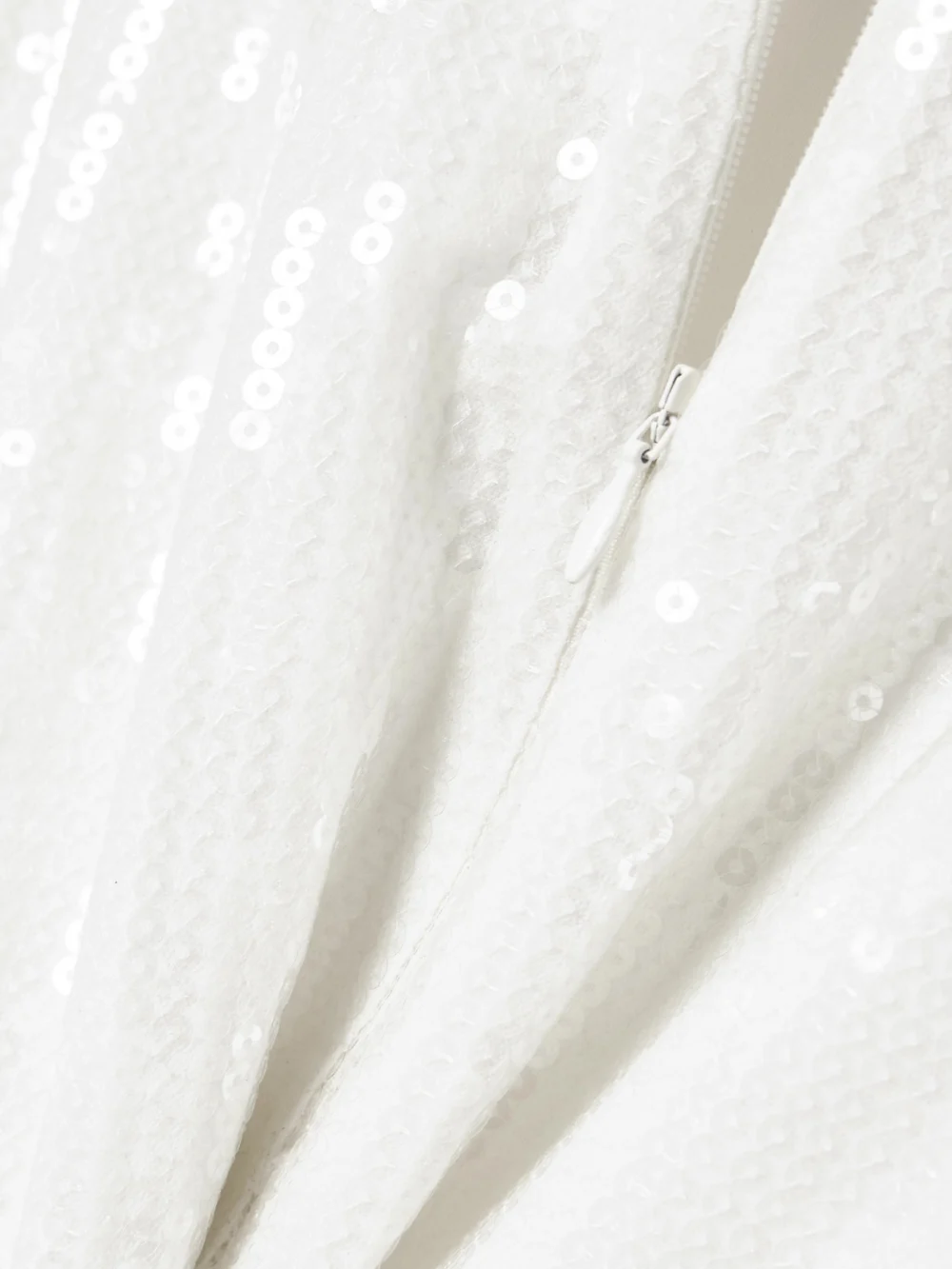 Close-up detail of the Alex Perry Strapless Sequined Tulle Mini Dress