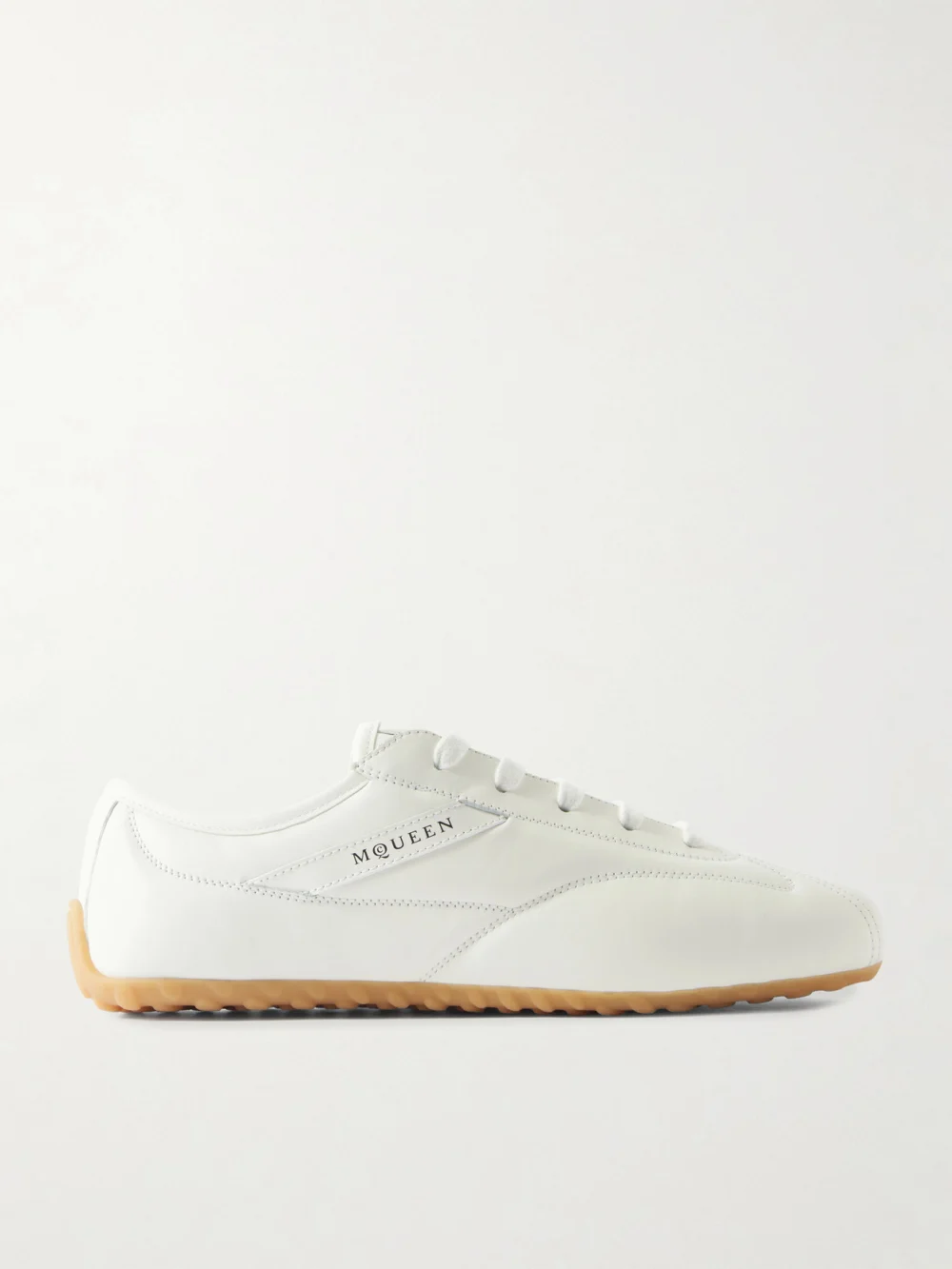 Alexander McQueen Boxe Leather Sneakers in white