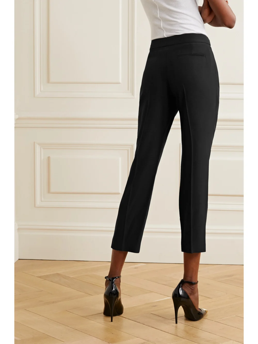 Back view of the Alexander McQueen Cropped Woven Straight-leg Pants