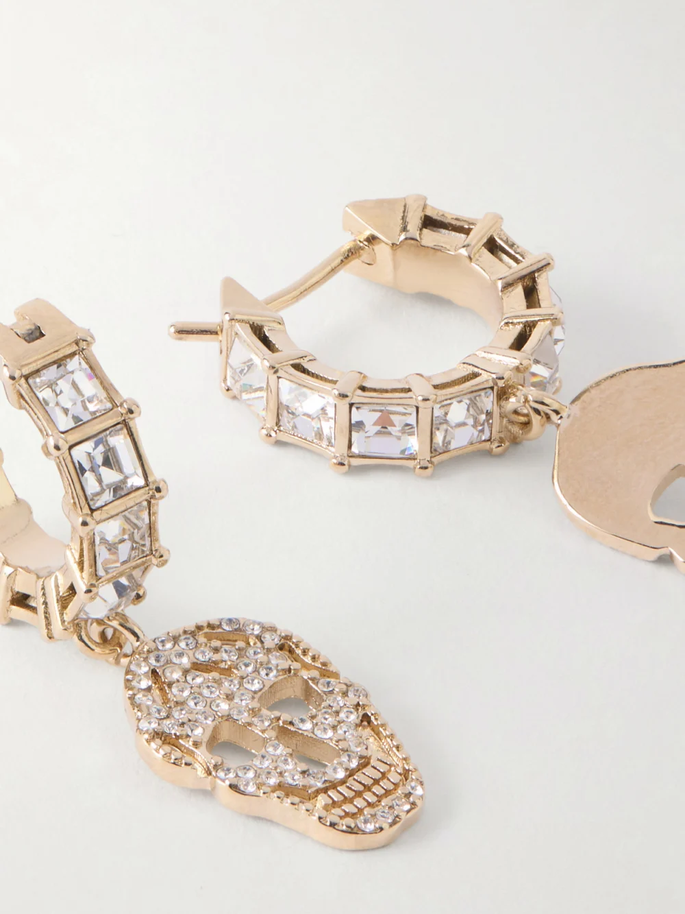 Back view of the Alexander McQueen Crystal-embellished Gold-tone Earrings