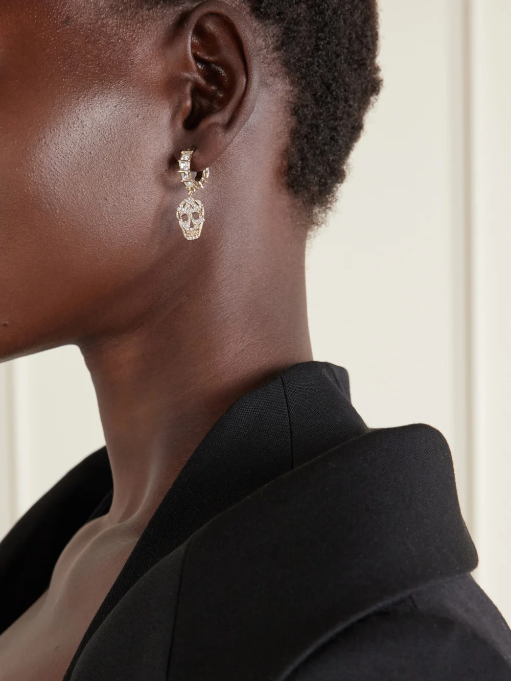 Alexander McQueen Crystal-embellished Gold-tone Earrings, styled view