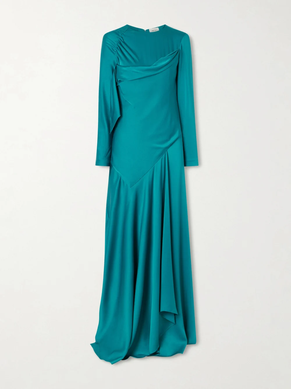 Alexander McQueen Draped Satin Gown in blue