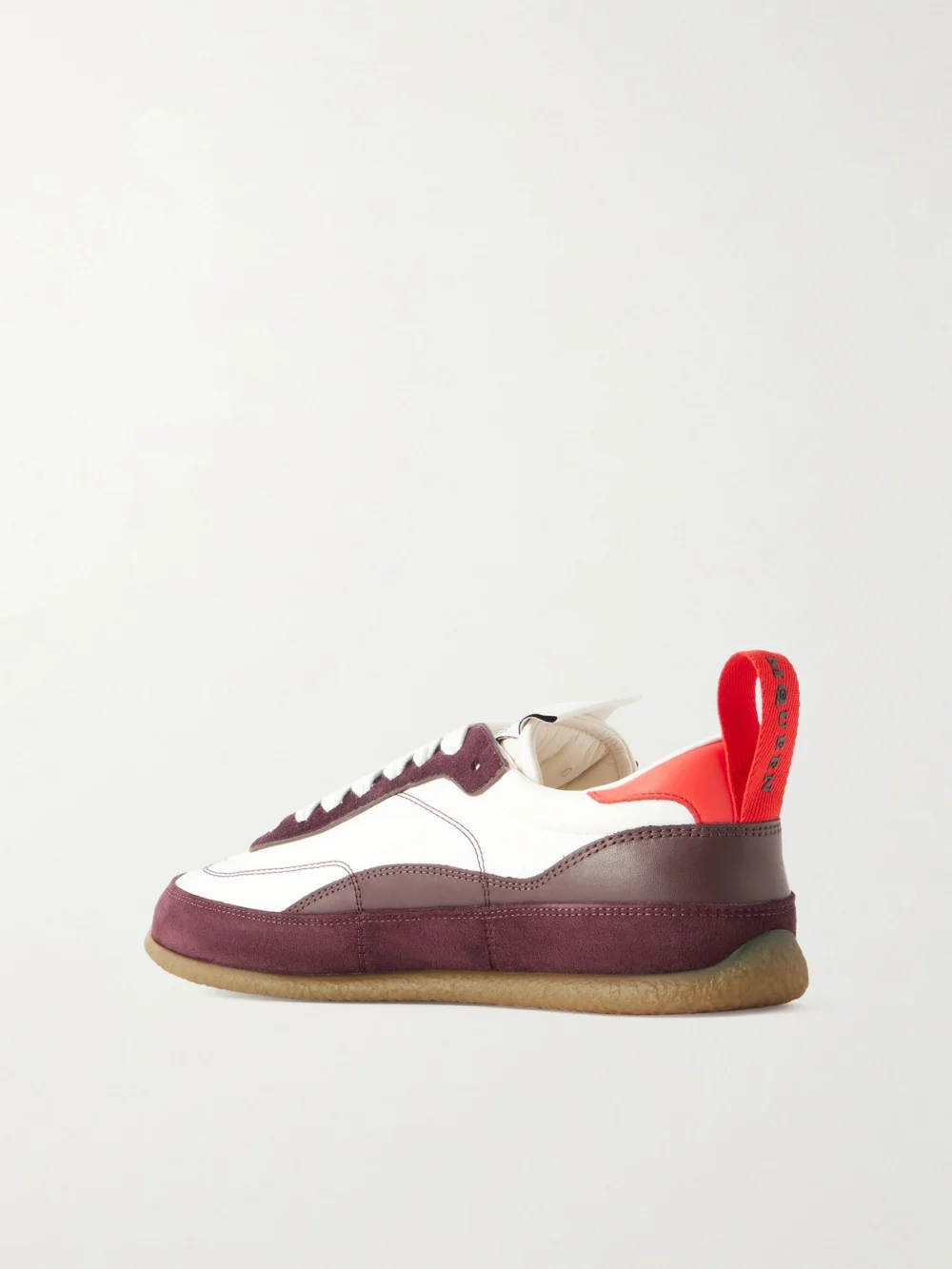 Back view of the Alexander McQueen Ec1 Suede and Leather-trimmed Shell Sneakers