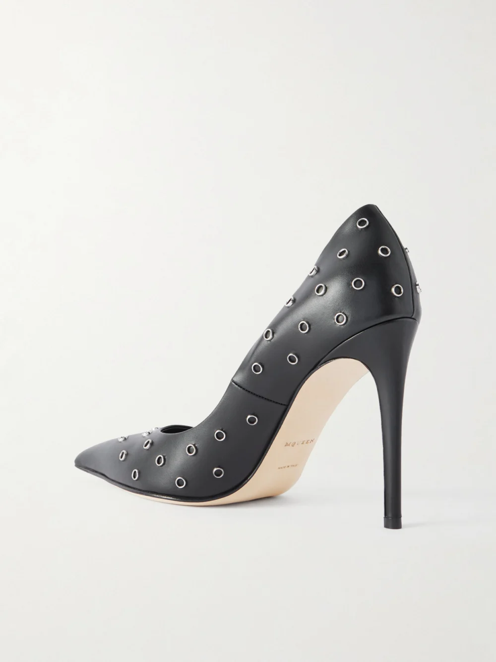 Back view of the Alexander McQueen Embellished Leather Pumps