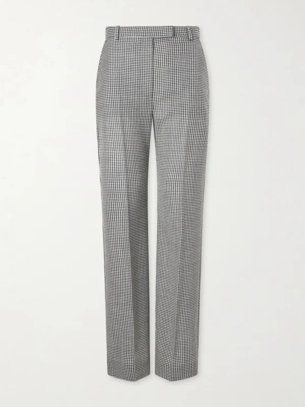 Alexander McQueen Gingham Wool Straight-leg Pants