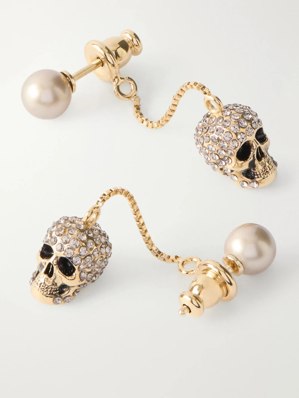 Back view of the Alexander McQueen Gold-tone Crystal Earrings