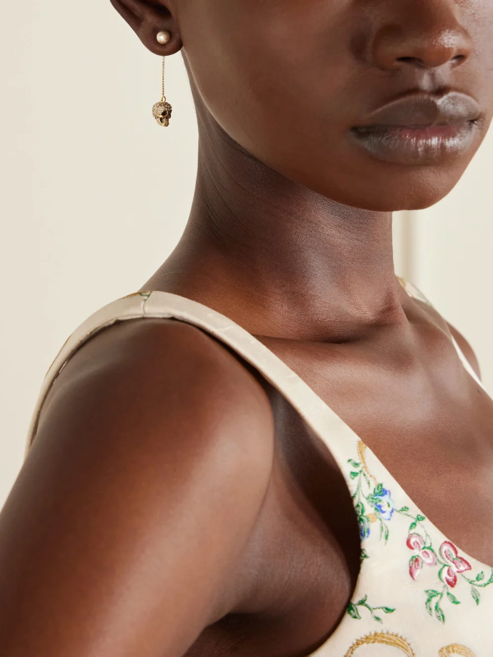 Alexander McQueen Gold-tone Crystal Earrings, styled view