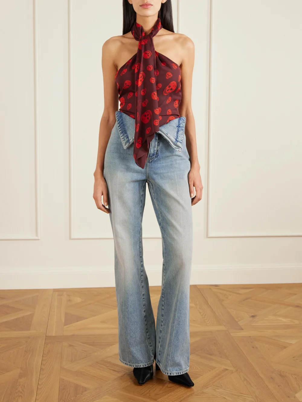 Alexander McQueen High-rise Flared Jeans, worn by a model