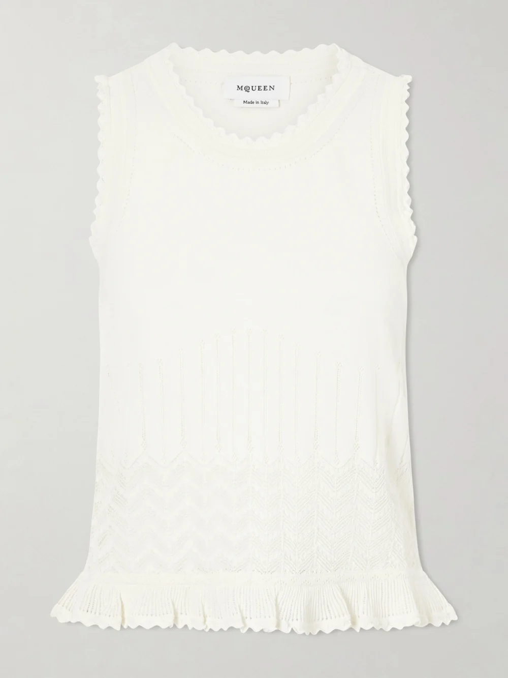 Alexander McQueen Knitted Jersey Tank in white