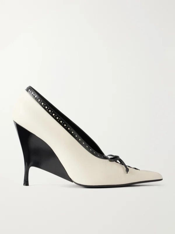 Alexander McQueen Koko Two-tone Lace-detail Leather Pumps
