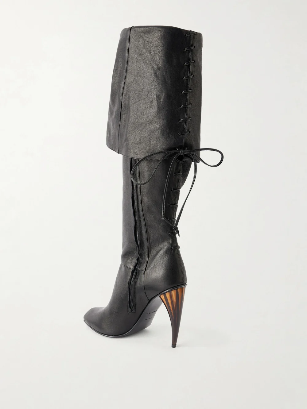 Back view of the Alexander McQueen Leather Lace-up Knee Boots