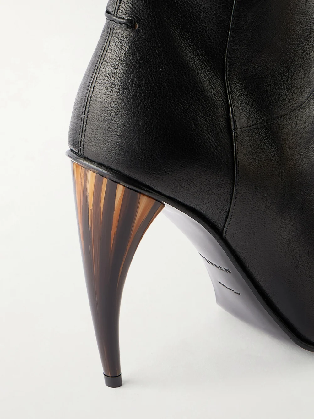 Close-up detail of the Alexander McQueen Leather Lace-up Knee Boots