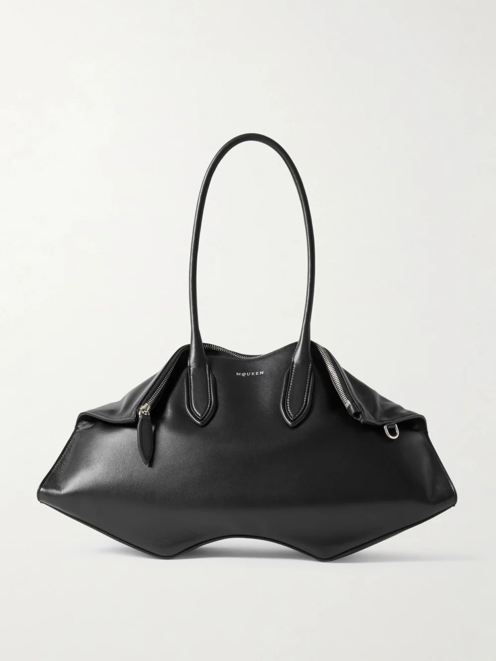 Alexander McQueen Manta Leather Shoulder Bag in black